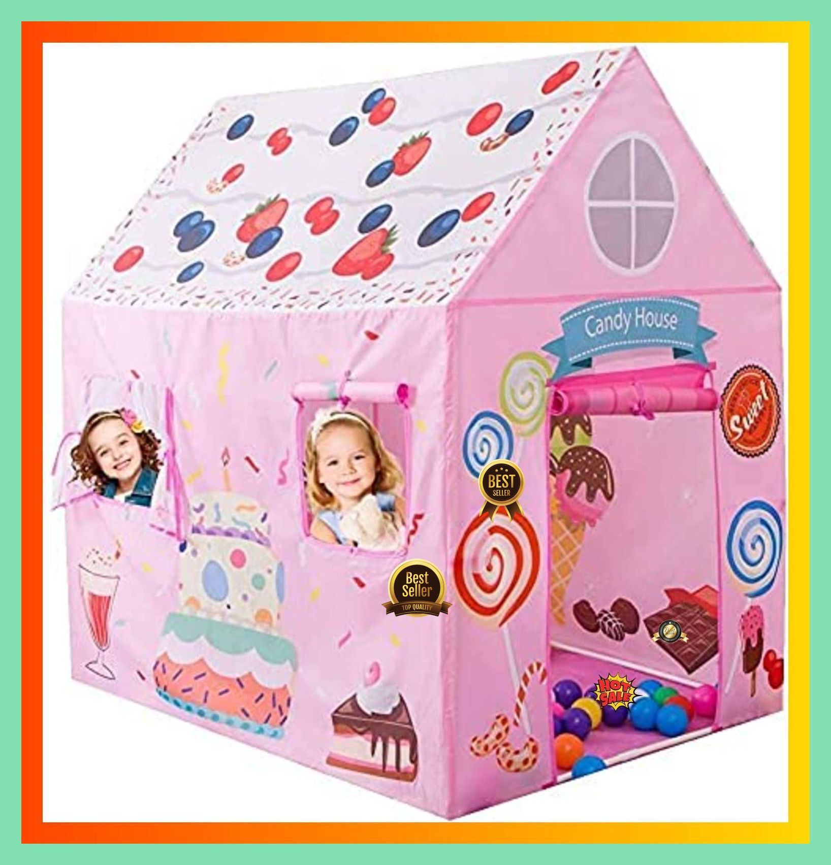 valam enterprise HappyPlay Large Birthday Tent For Kids With Durable Fabric And Sturdy Frame-picture-29