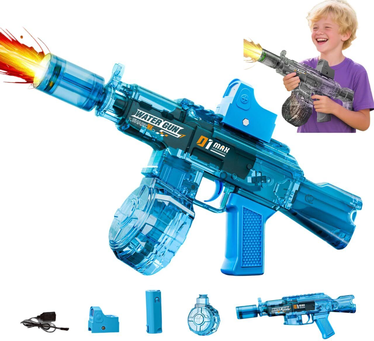 M416 Theme Holi Pichkari Water Gun for Kids Rechargeable Electric Water Gun Long