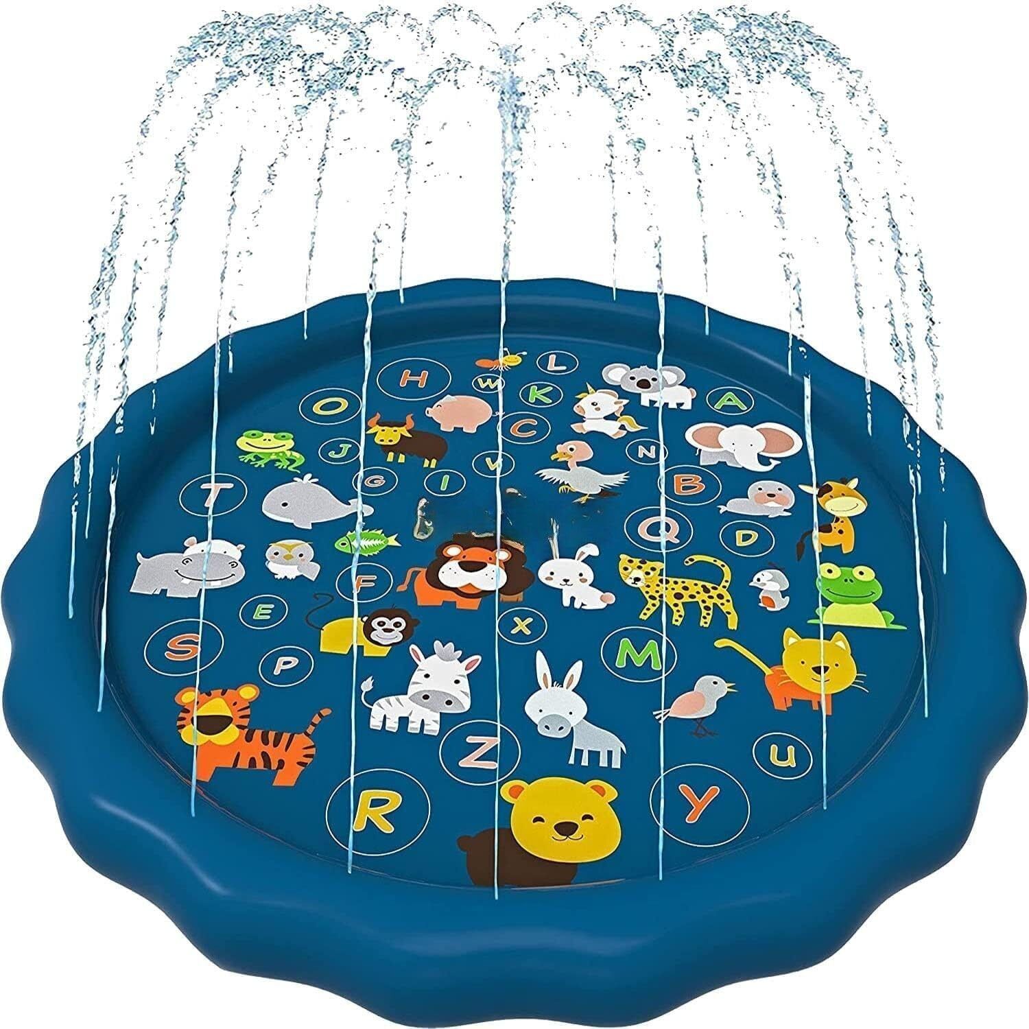 Kids Splash Pad Sprinkler Outdoor Water Play Mat for Summer Fun (Large)-image-30