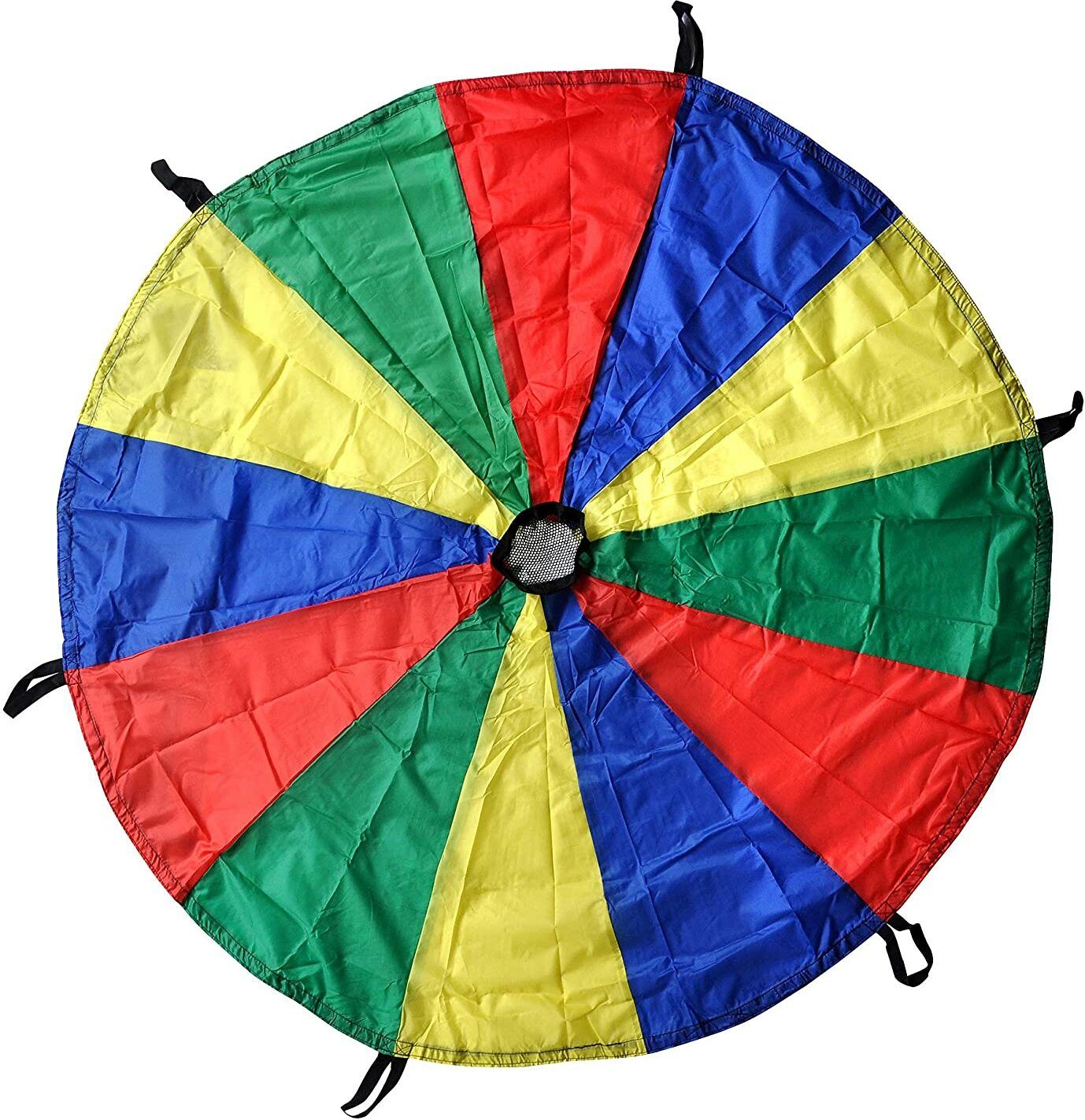 Kids Play Parachute 6 feet with Handles and Carry Bag for Cooperative Play Tent-image-42