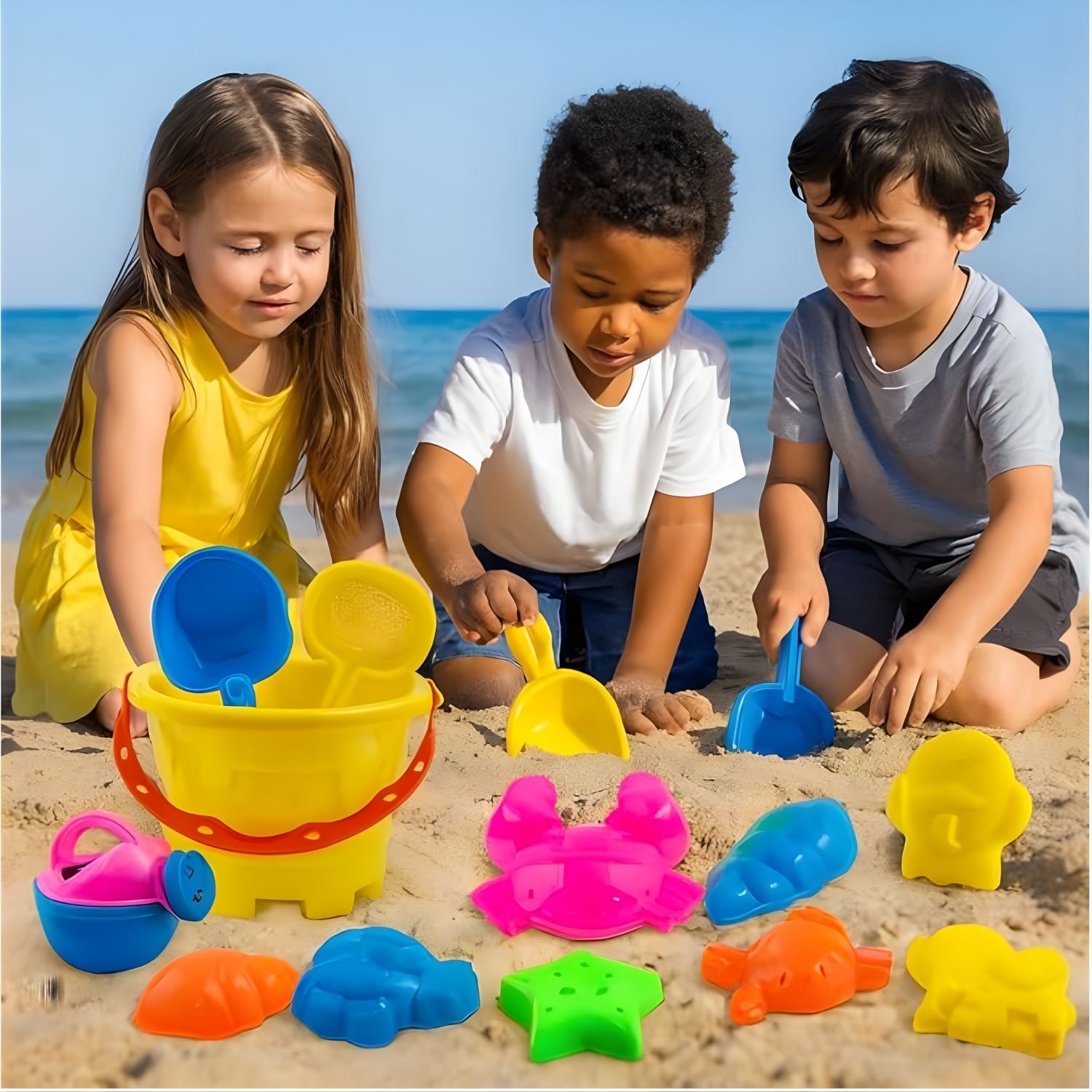 Kids Beach Sand Toy Set with Bucket & Moulds | Sand Play Set for Boys & Girls-image-21