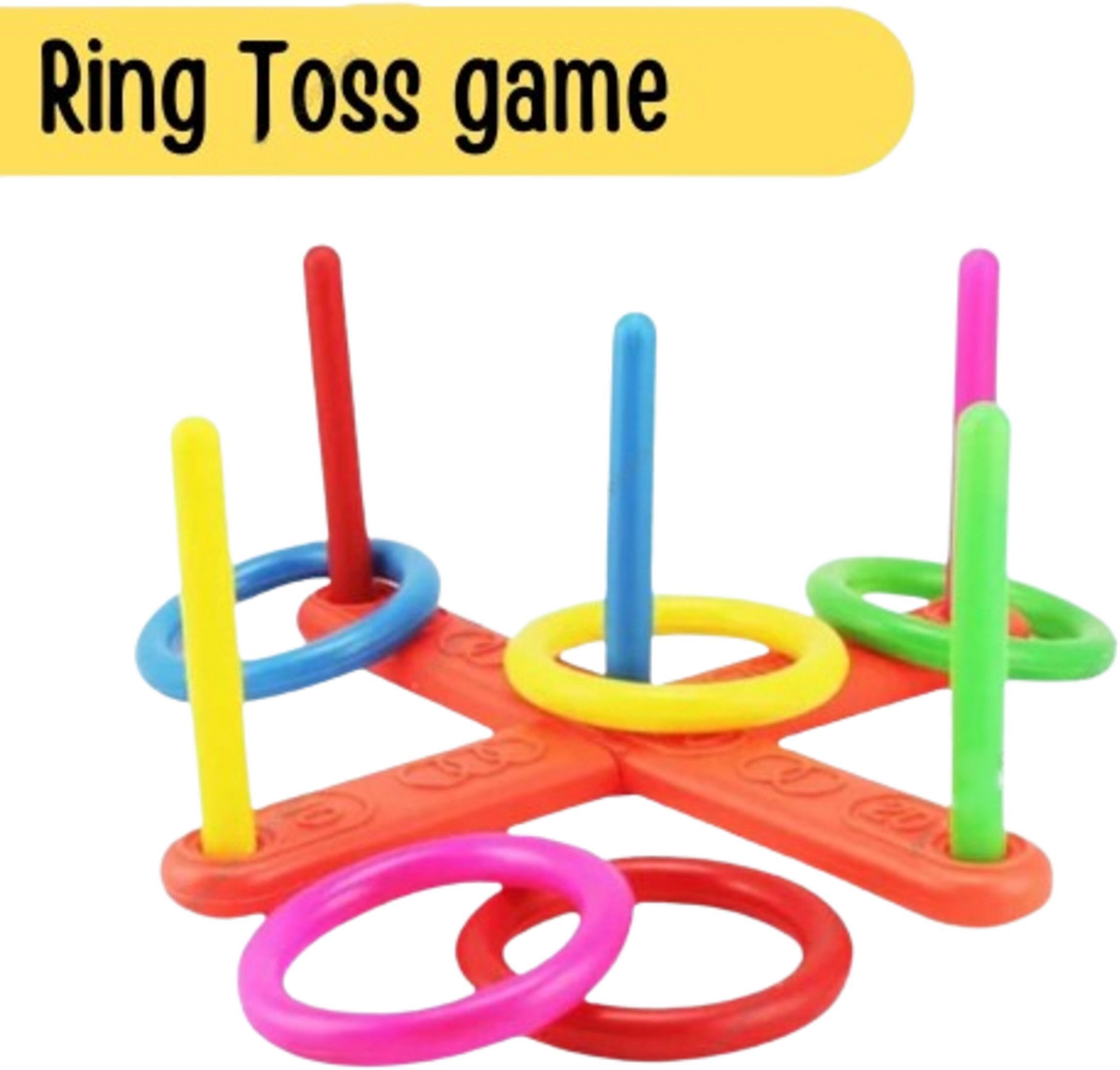 New One Plastic Ring Toss Game Set Ring Target Hoopla Throw Game for K-image-12
