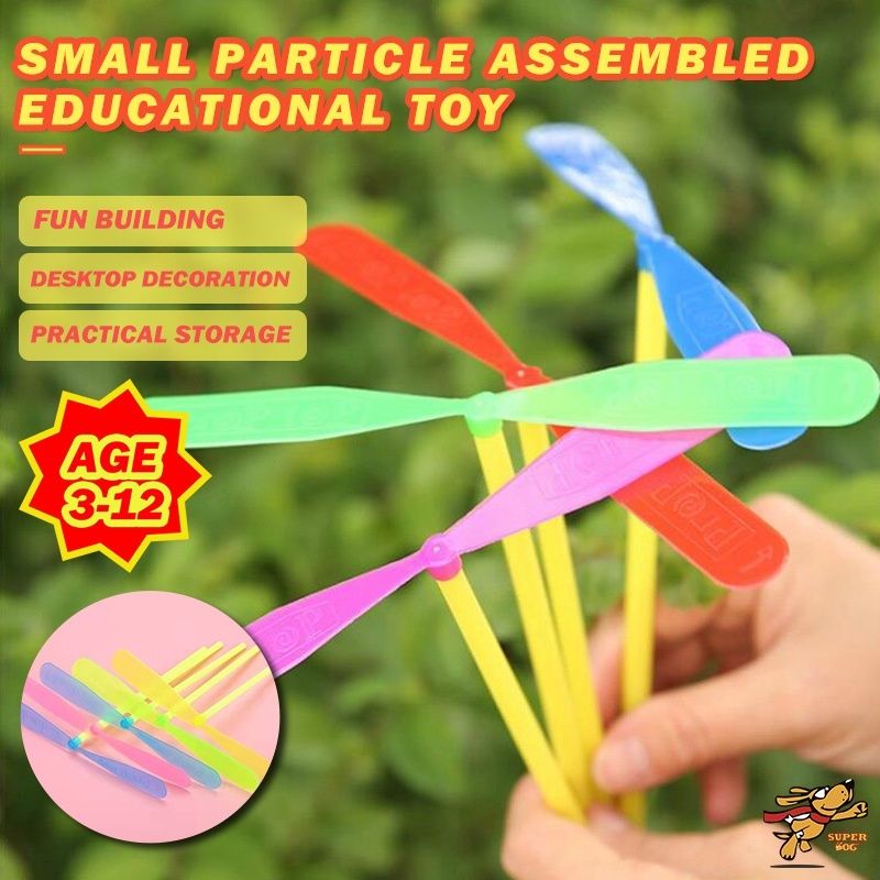 Bamboo Dragonfly Hand Rub Propeller Novelty Hand Helicopter Flying Toy (24 Pcs)-image-4