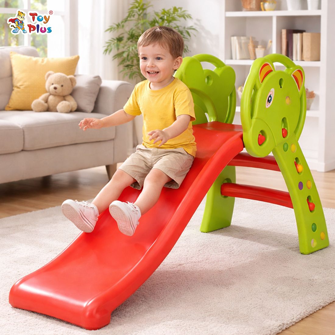 Toddler Slide Elephant Theme Safe Kids Play Slide for Home-image-38