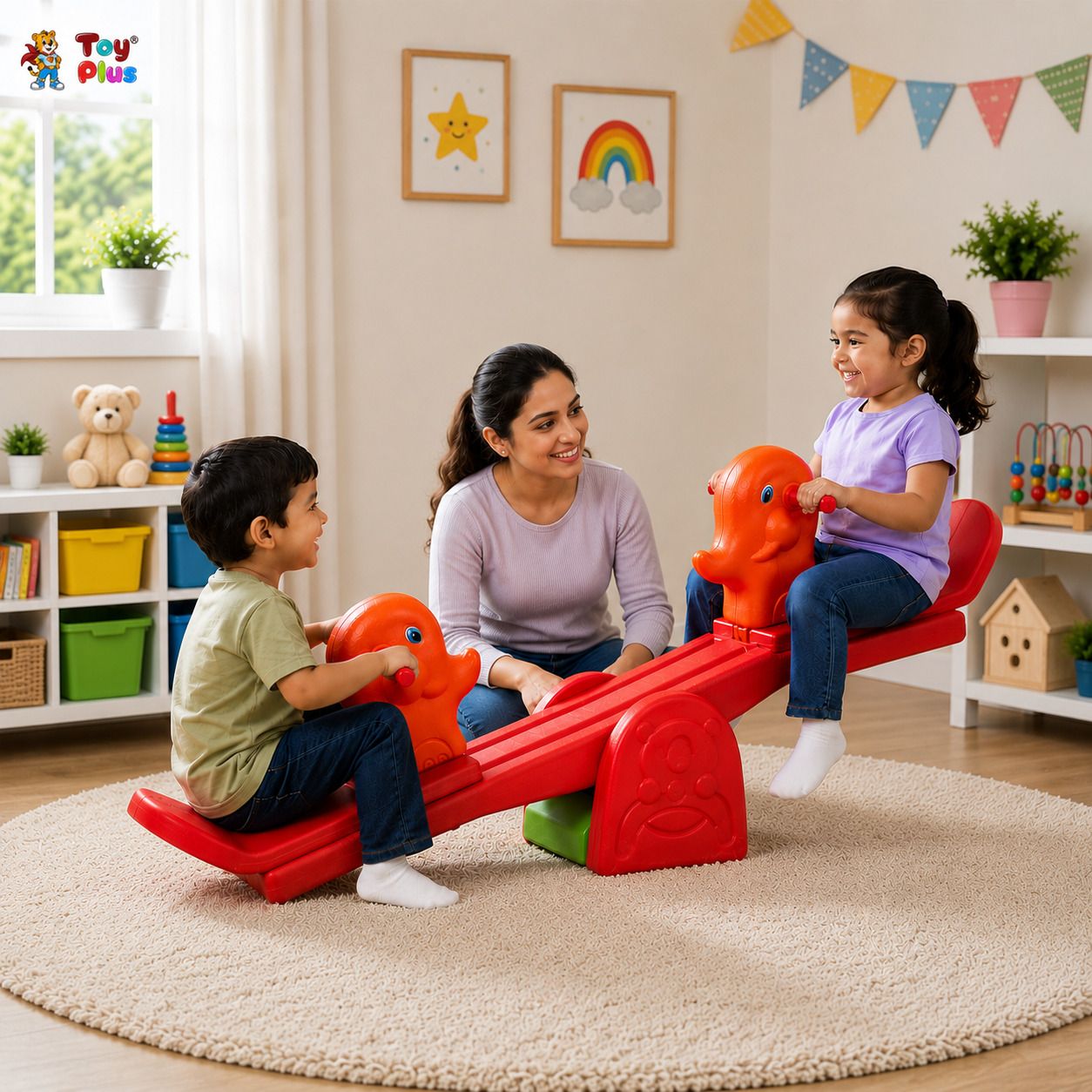 Kids Seesaw Rocker for Indoor & Outdoor Play | Safe & Durable Plastic Toy-image-13