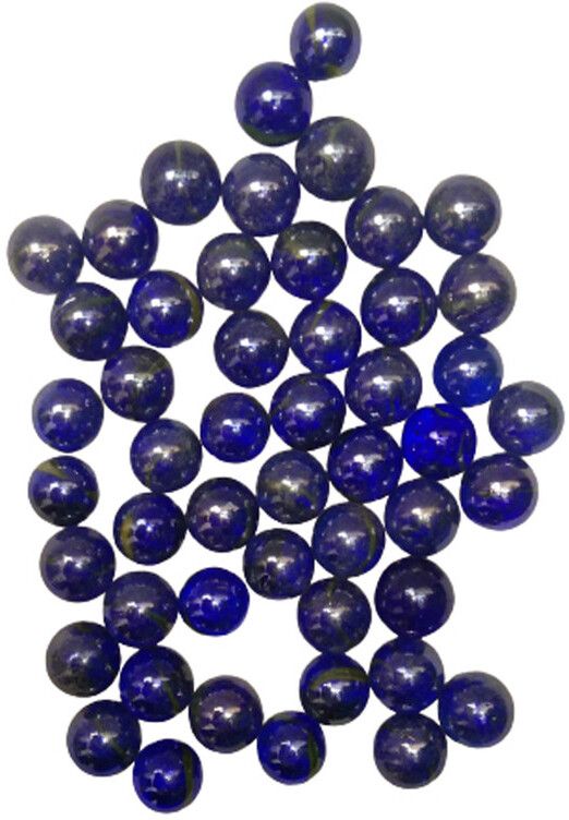 50 Pcs Dark Blue OR Blue Colour Kanche Marble Glass Ball Goli in Outdoor Toy
