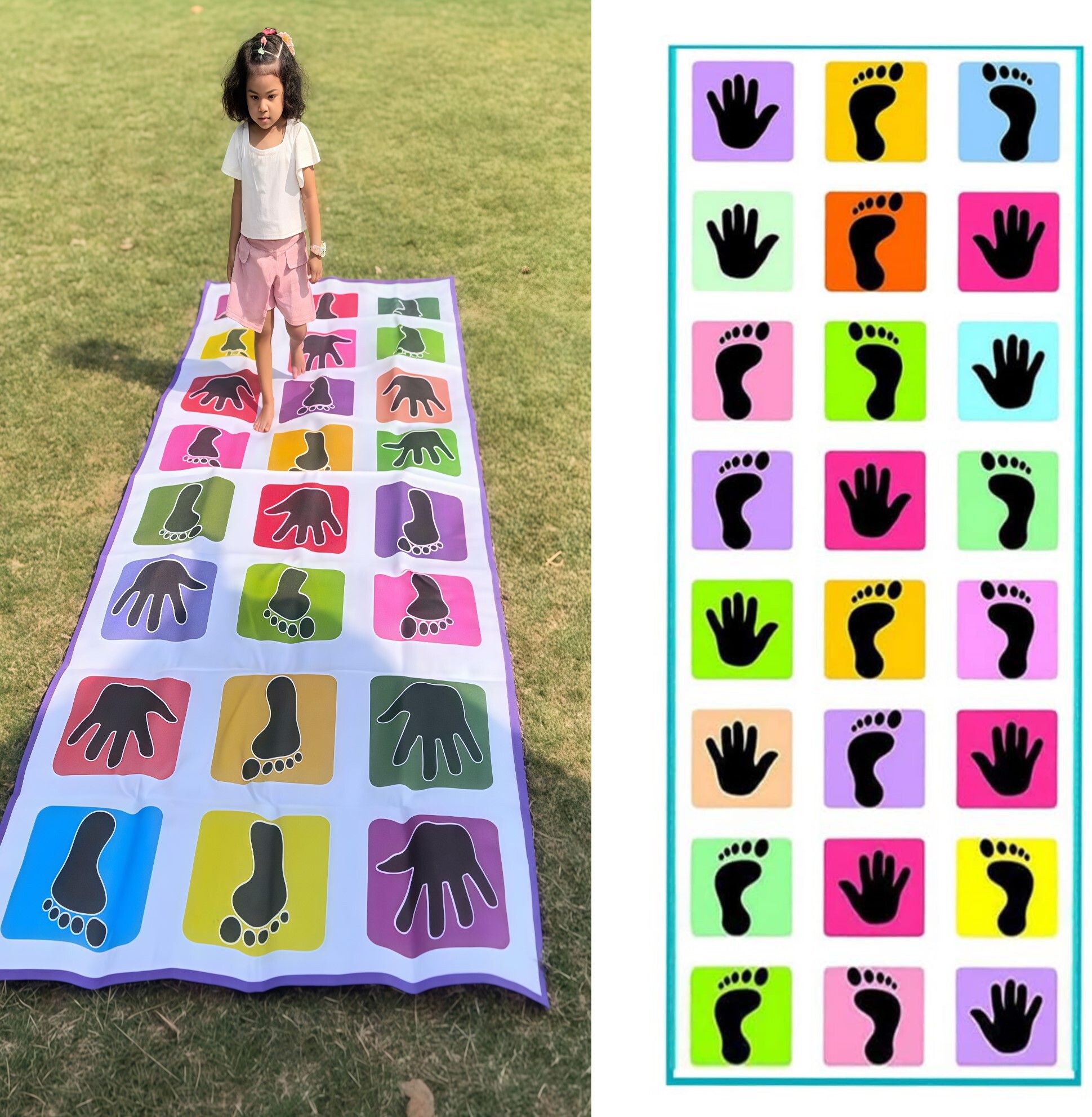 adkd Hopscotch Jumbo Play Mat Large Colorful Hand Foot Game Mat for Children-picture-11