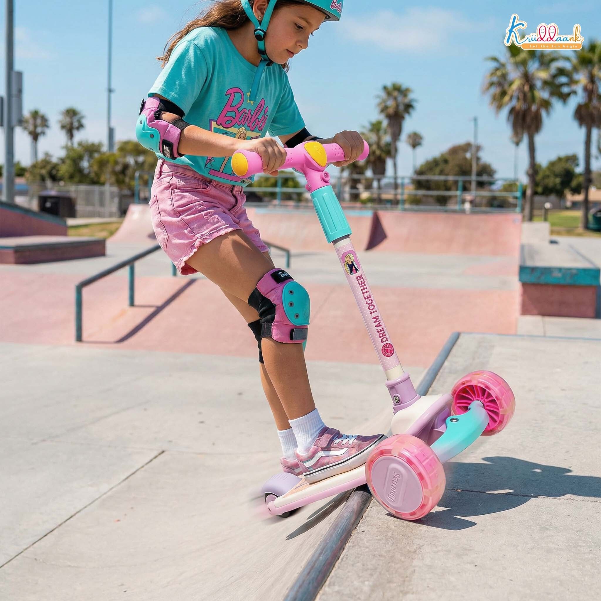 Barbie Adventure Rider Kick Scooter for Kids-3-Wheel with LED Lights-image-36