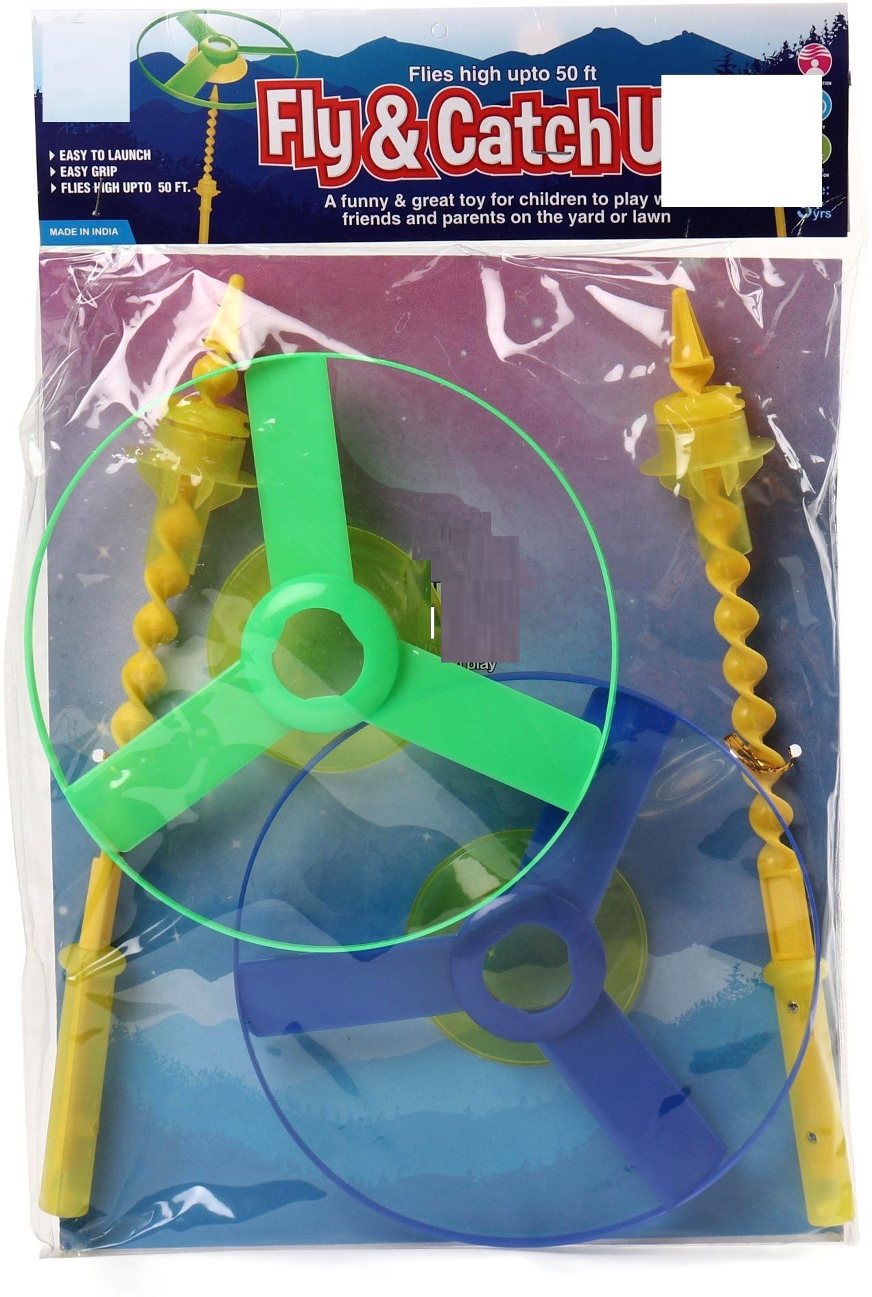 zokato UFO Fly and Catch Toy Flying Saucers Pull String Spinning Wheel Outdoor Toys-picture-9