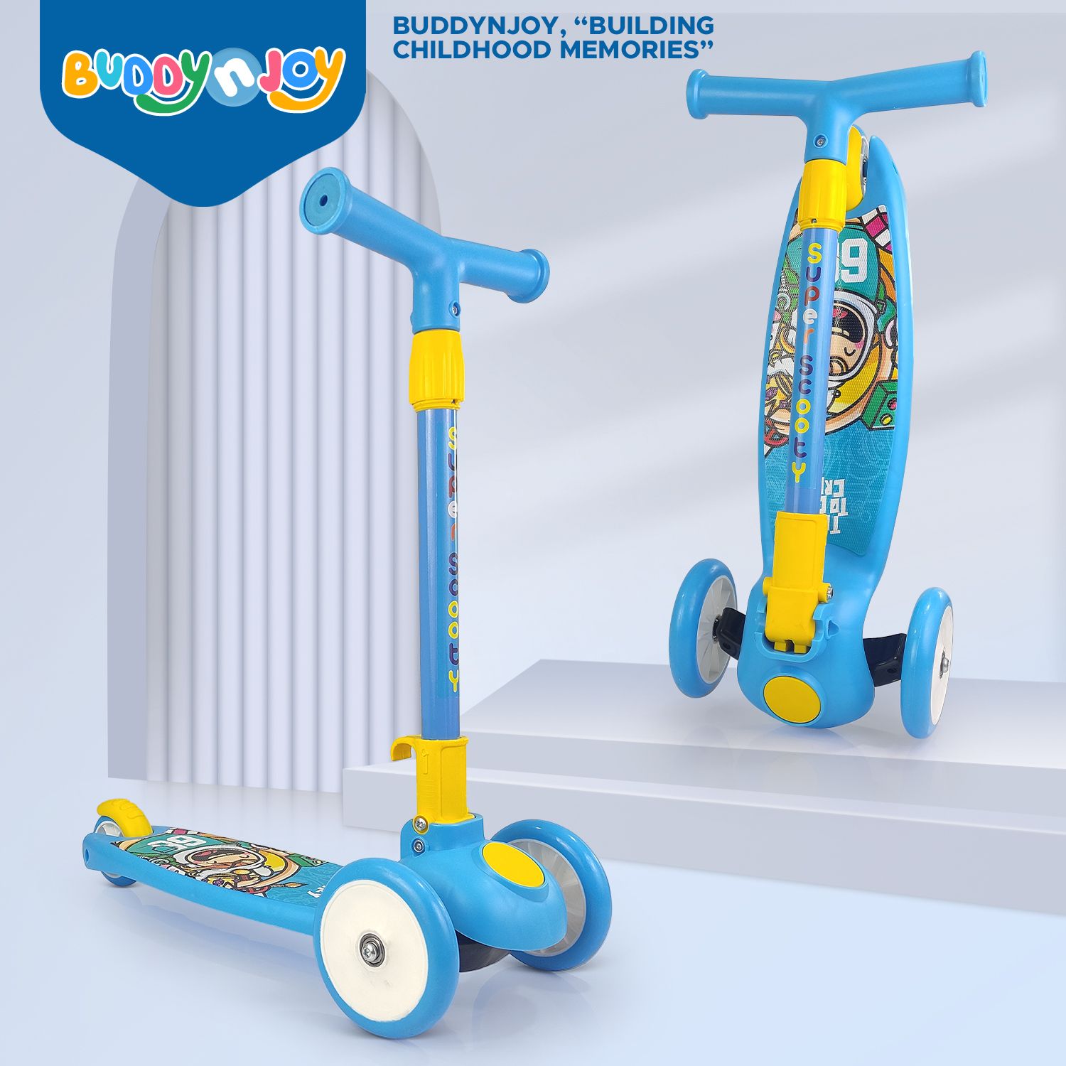 Smart Kick Scooter, 4 Adjustable Height, Foldable & PVC Wheels,Cap-75 Kg-image-26
