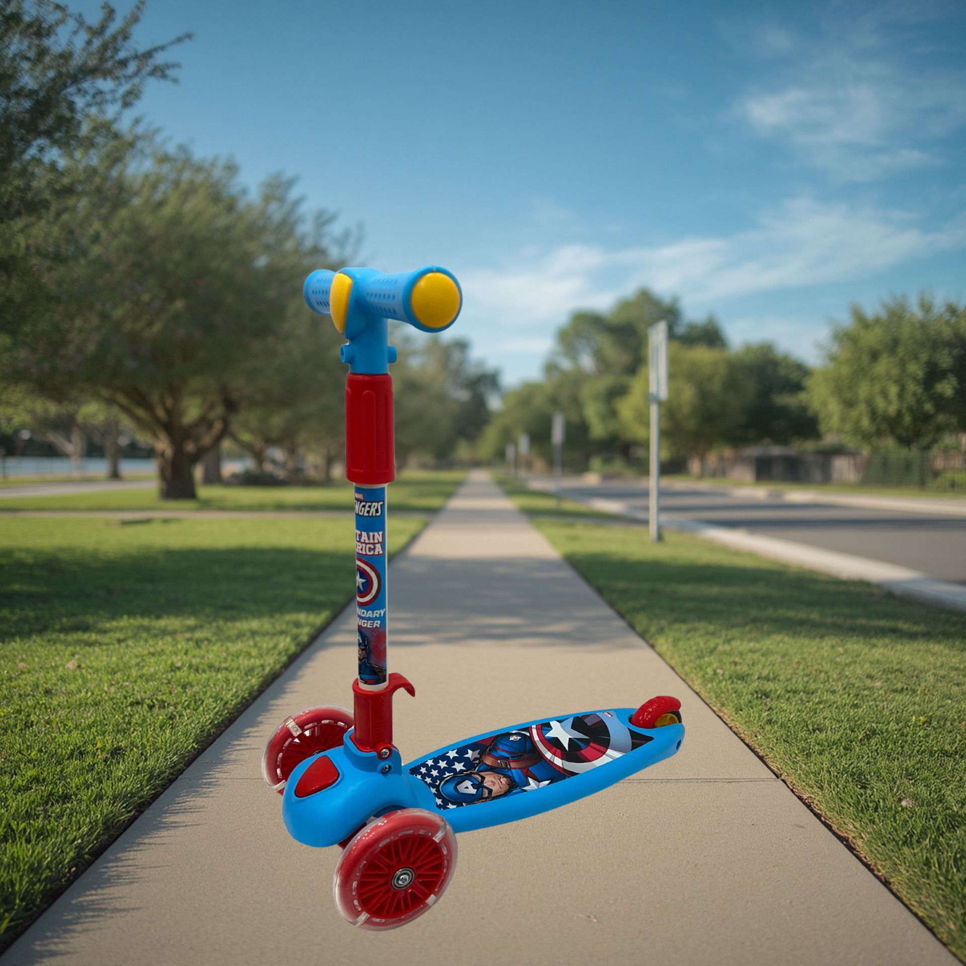 avengers Captain America 3 Wheeler Heroglide Kick Scooter for Kids-picture-33
