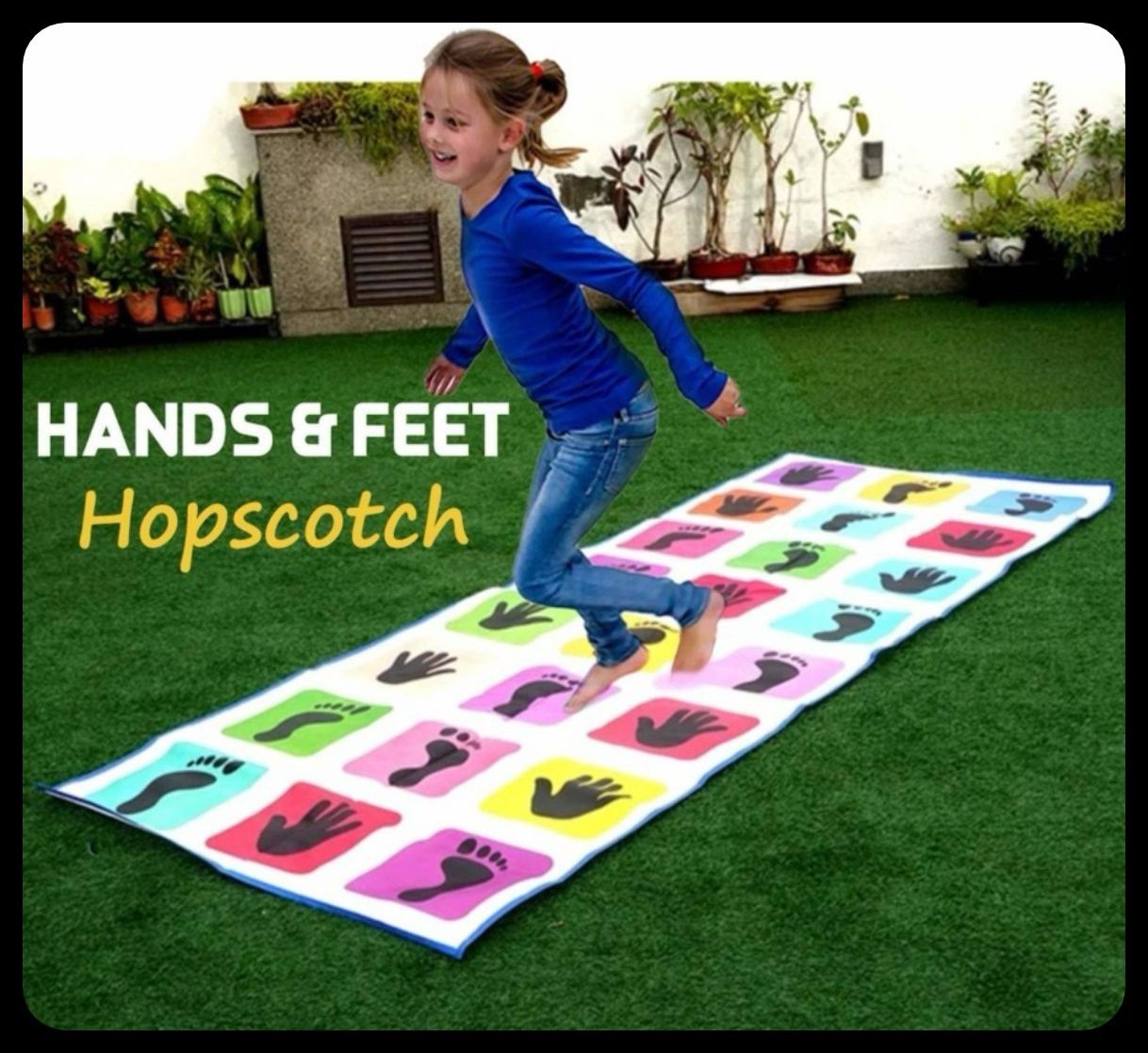 jayaansh traders Hand & Feet Jump HopScotch Jumbo Play Floor Mat Kids & Adult .-T-picture-1