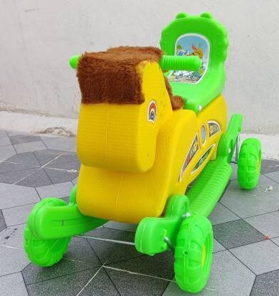 smiley bell BABY PLASTIC chetak HORSE WITH ROCKING FUNCTION AND RUNNING RIDE ON WITH AMAZING COLOR image 1