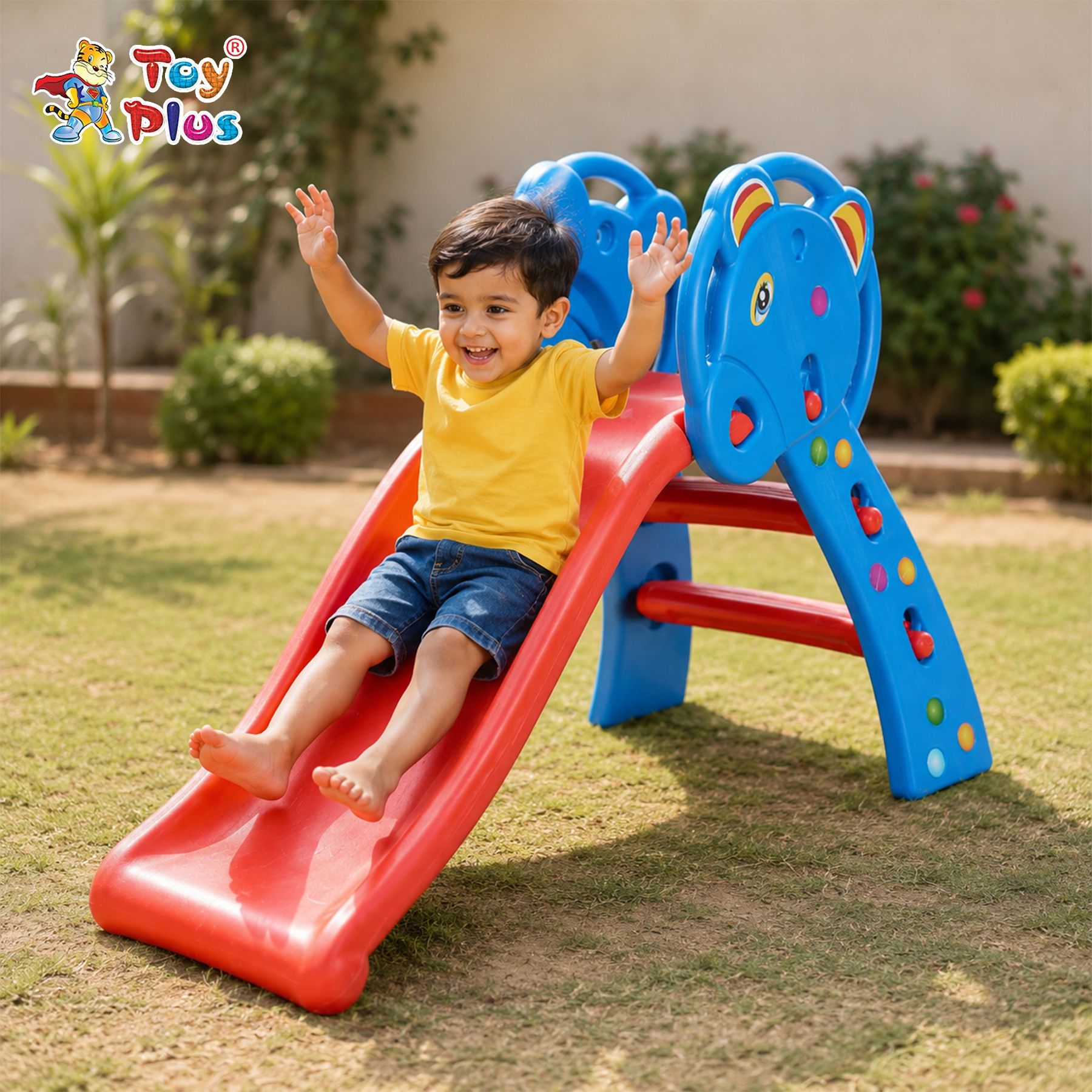 Children Playground Slide Compact Plastic Slide for Home Garden Use-image-28