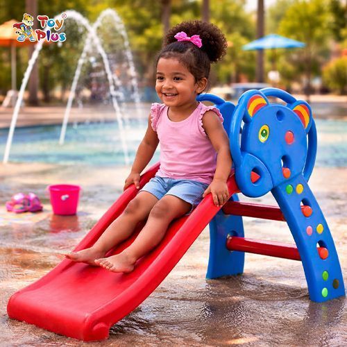 toy plus Kids Plastic Slide for Home Play with Safety Features-picture-13