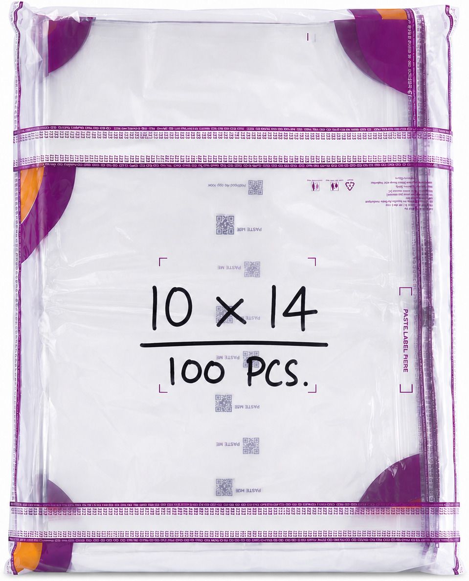 meesho Premium Transparent Barcode Polybags | Self Adhesive Courier Packing Bags Security Bag-picture-31