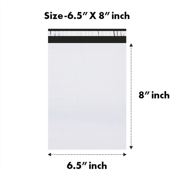 6.5x8 inches Without POD Plain White Courier Bags / Pack Of 100 PCS / 55 Micron Security Bag-image-24