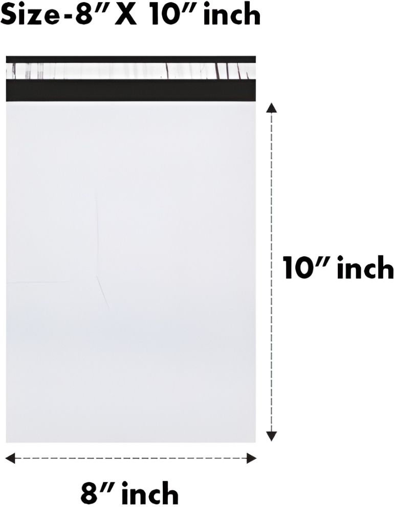 8x10 inches Without POD Plain White Courier Bags / Pack Of 100 PCS / 55 Micron Security Bag-image-9