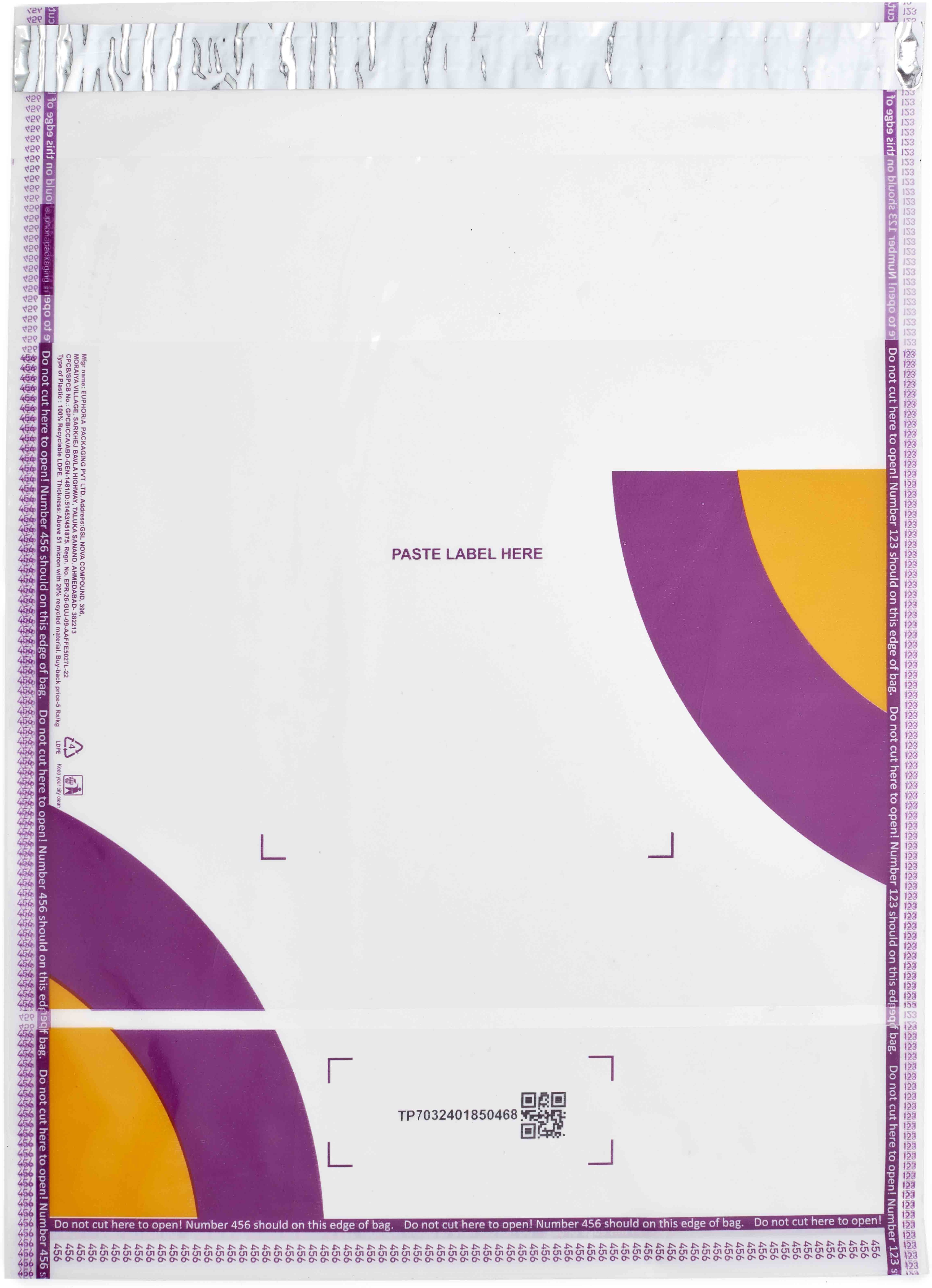 10x12 Meesho Transparent Courier / Polybags without POD | Barcoded |52 Microns Security Bag