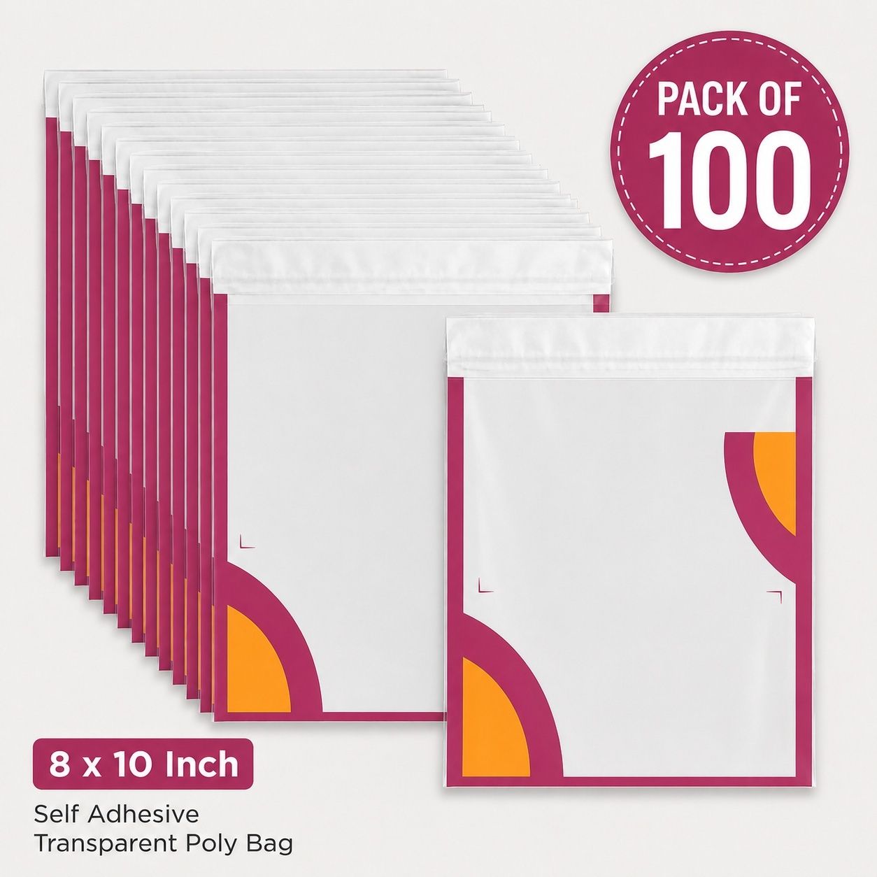Transparent Courier Poly Bag 8x10 Pack of 100 Security Bag-image-13