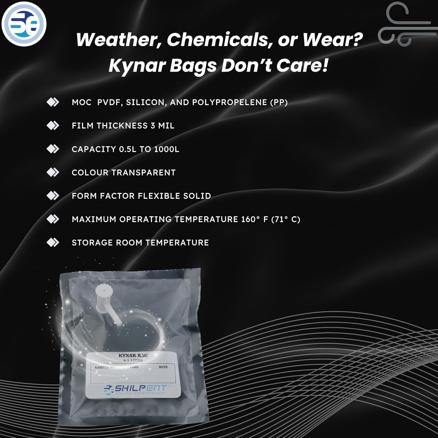 Kynar Gas Sampling Bag-0.5 Liter (Operating Temperature–160°F /71 °C Security Bag-image-16