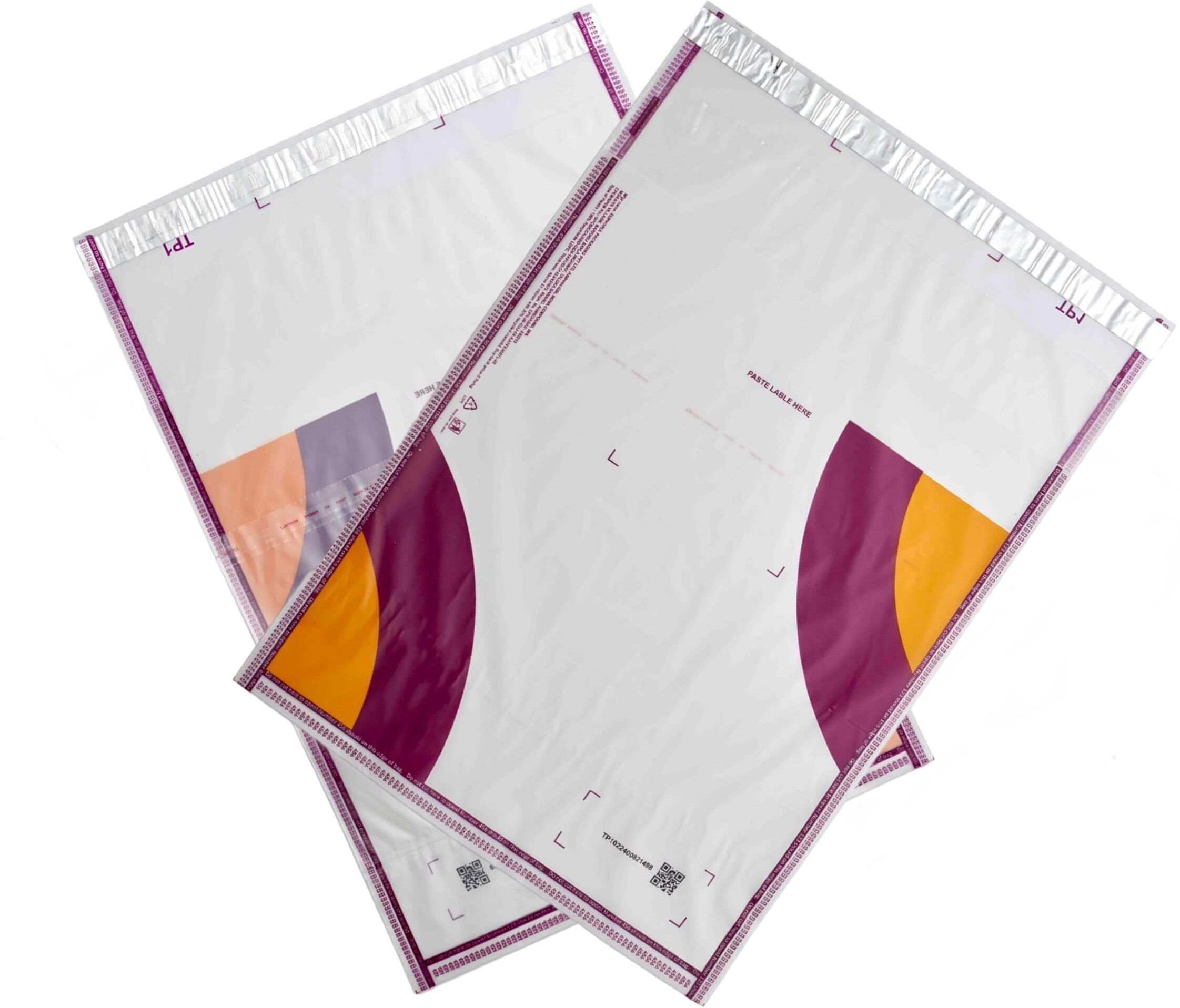 Transparent Meesho Packaging Barcoded Bags with QR code without POD Security Bag Security Bag