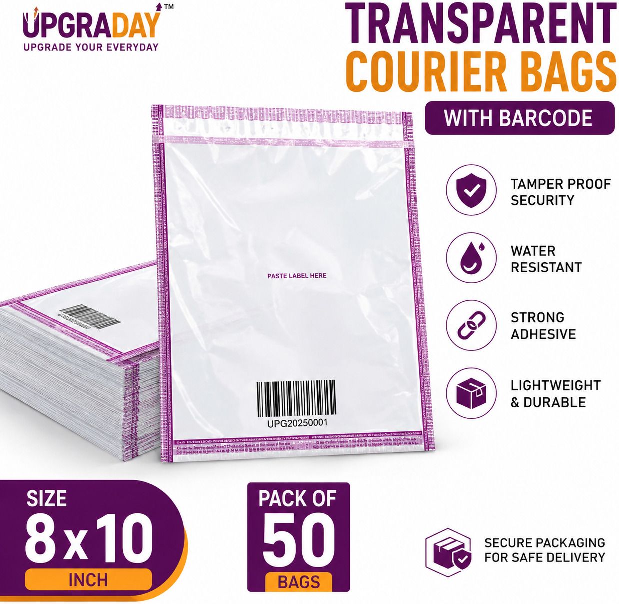 packlume Meesho Barcoded Transparent 8x10 Security Bag-picture-10
