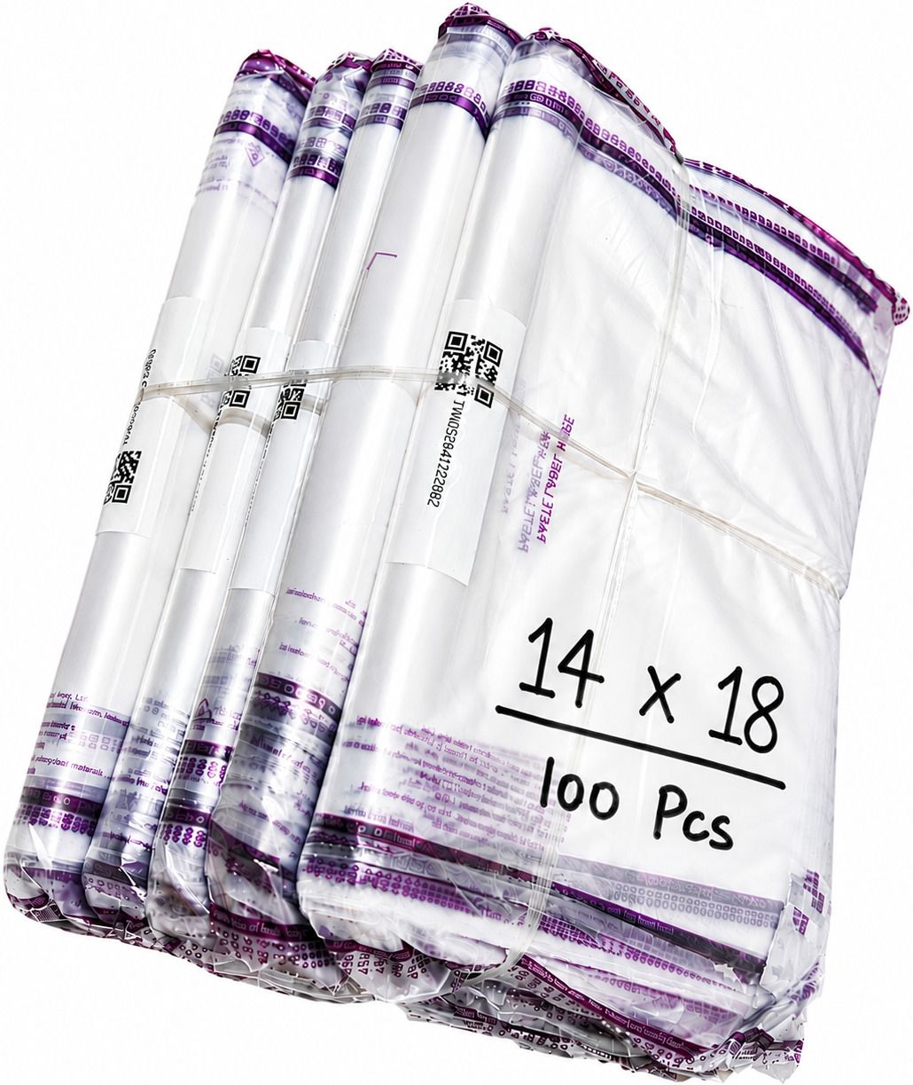 meesho Premium Transparent Barcode Polybags | Self Adhesive Courier Packing Bags Security Bag-picture-30