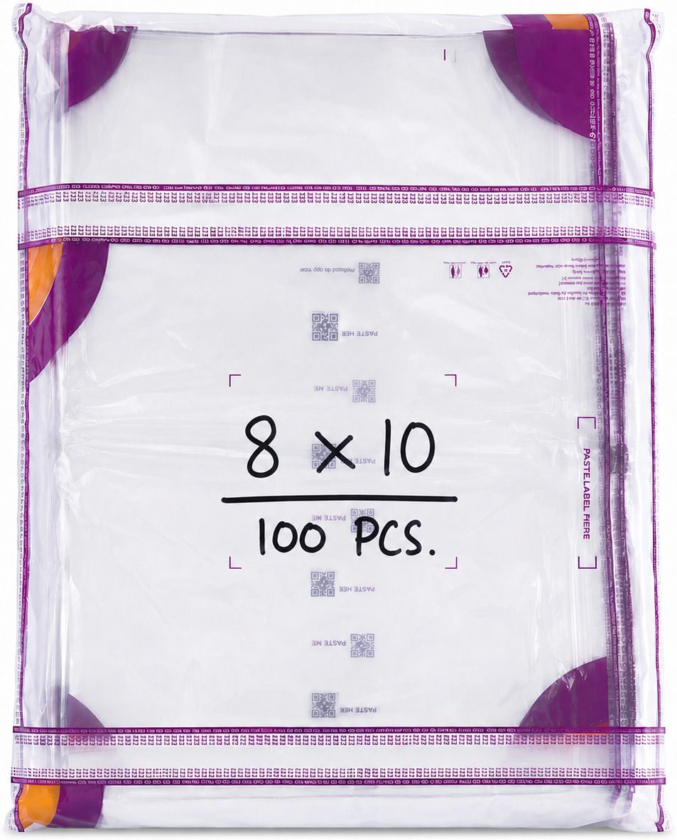 meesho Premium Transparent Barcode Polybags | Self Adhesive Courier Packing Bags Security Bag-picture-11