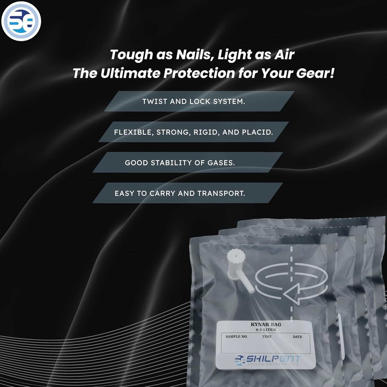 Kynar Gas Sampling Bag-5 Liter (Operating Temperature–160°F /71 °C Security Bag-image-14