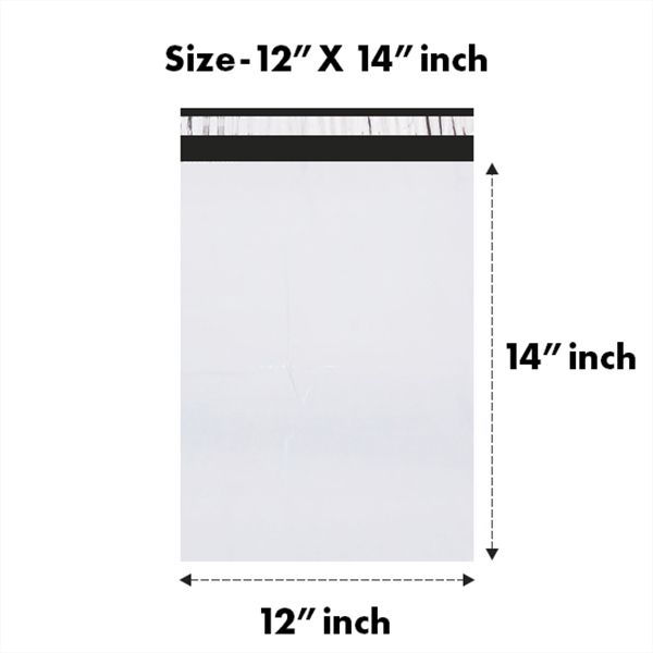 12x14 inches Without POD Plain White Courier Bags / Pack Of 100 PCS / 55 Micron Security Bag-image-12