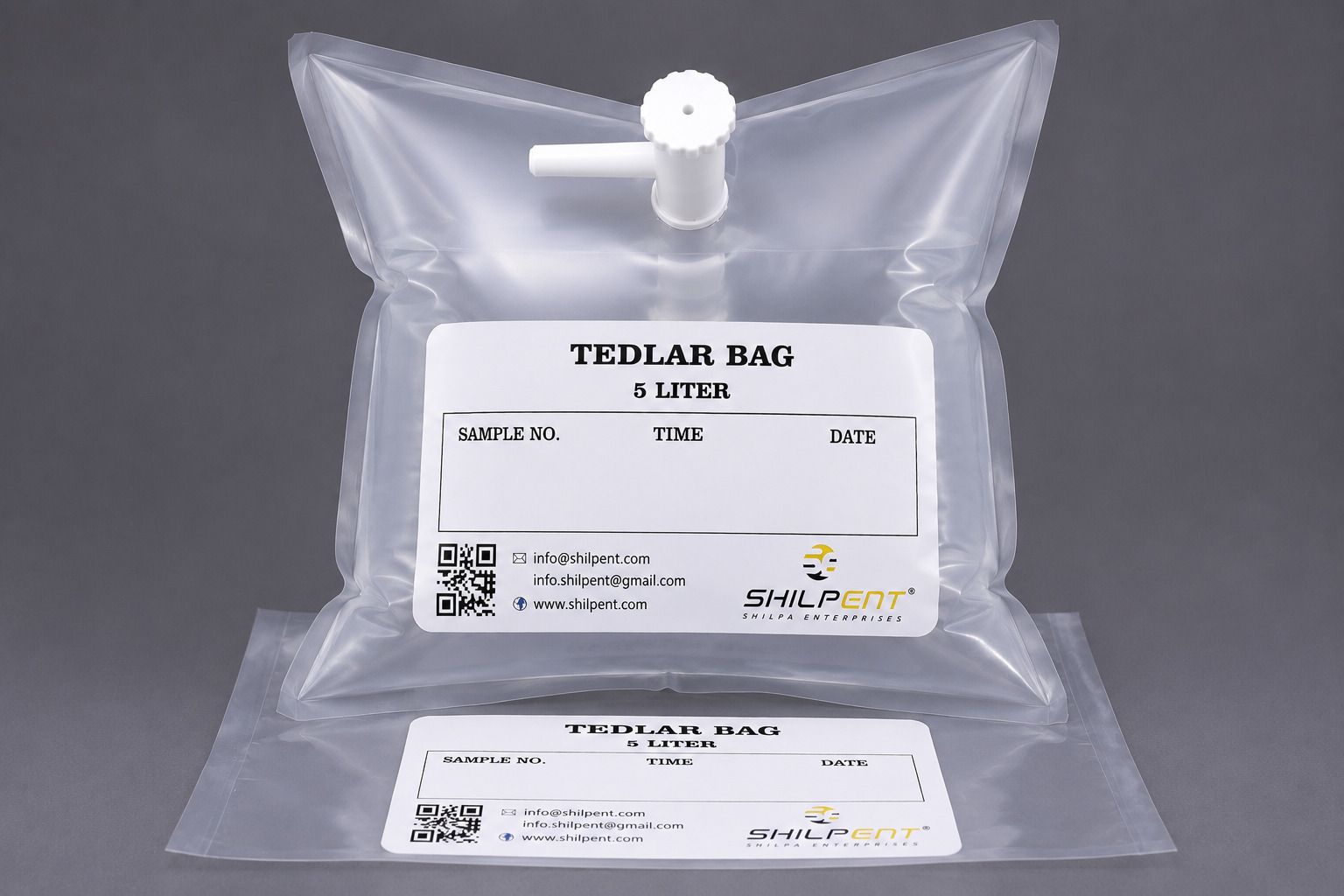 Tedlar Gas Sampling Bag-5 Liter (Operating Temperature–477°K Security Bag Security Bag-image-2