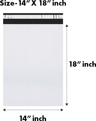 14x18 inches Without POD Plain White Courier Bags / Pack Of 100 PCS / 55 Micron Security Bag-image-11