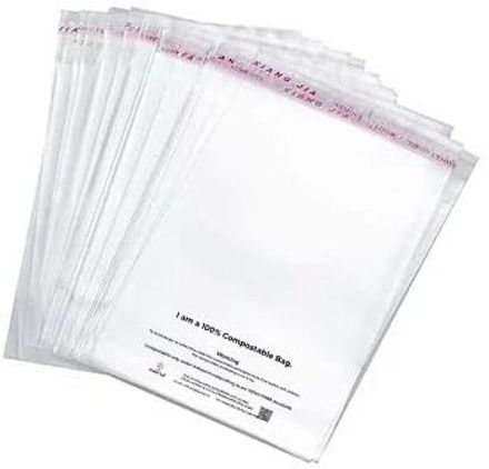 Compostable Biodegradable Transparent T-Shirt Packaging Bag – 12x16 Inch,50Bags Security Bag-image-1