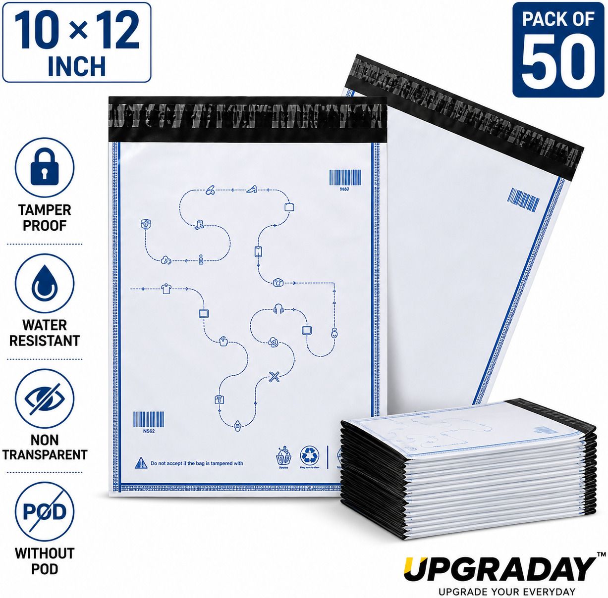SecurePack 10x12 Tamper Proof Courier Bag Without POD Pack of 50 Security Bag-image-14
