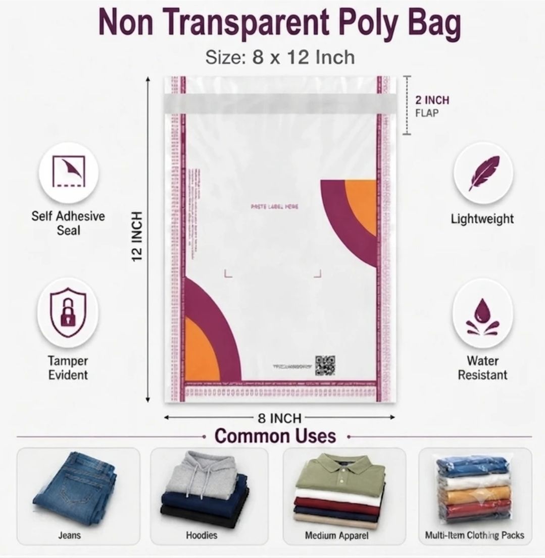 meesho Non transparent Poly bags with barcode Security Bag-picture-20