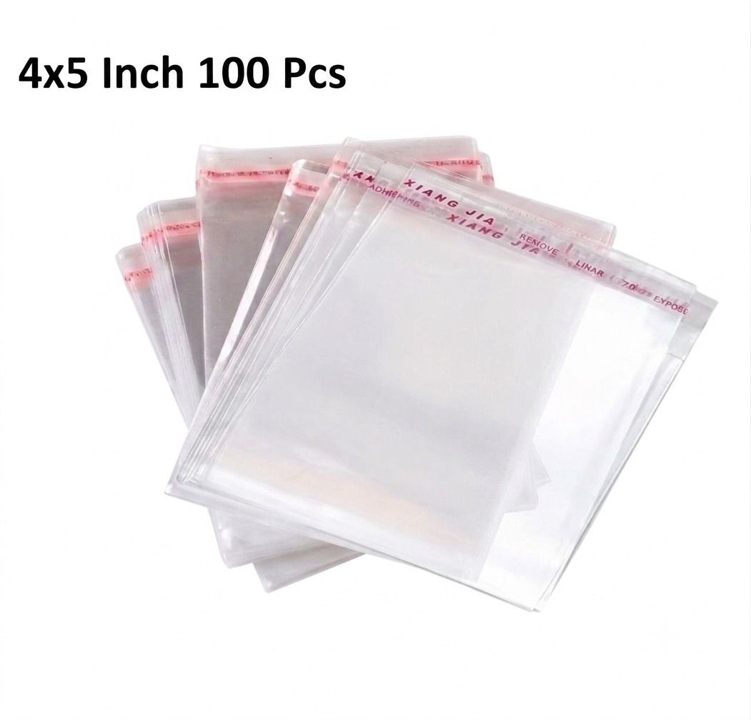 maxfeat 4x5 Inch Transparent Packaging Pouch Bags (Pack of 100) for Earring Size in CM- Security Bag-picture-17