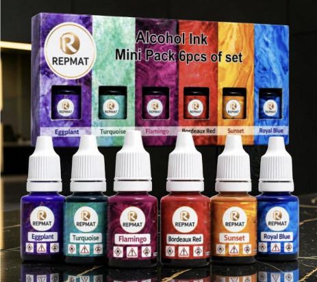 repmat ALCOHOL INK FOR RESIN 15ML EACH , 6 UNIQUE SHADES Acid Free & Fast Drying -0001-picture-27