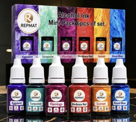 repmat ALCOHOL INK FOR RESIN 15ML EACH , 6 UNIQUE SHADES Acid Free & Fast Drying-0002-picture-25