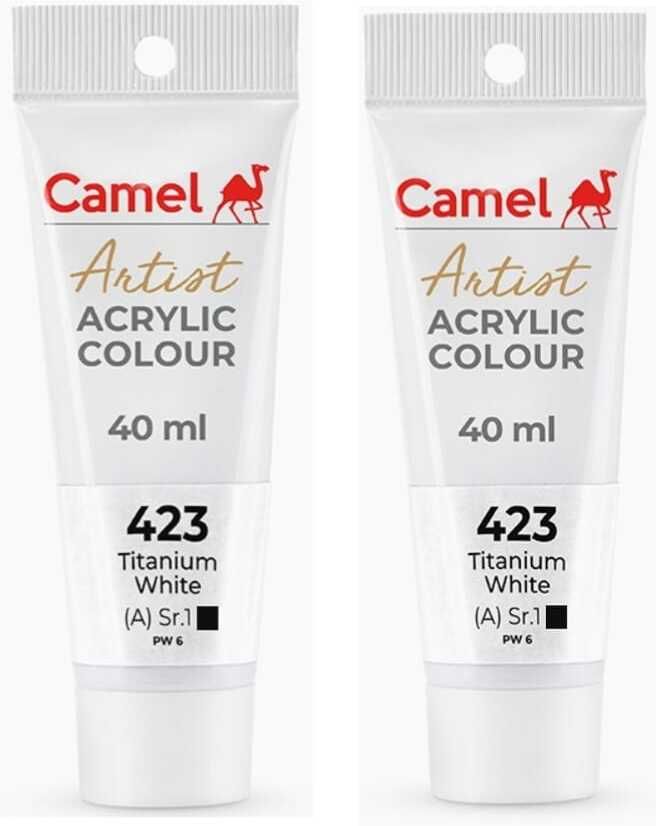 camel ARTIST ACRYLIC TUBE OF TITANIUM WHITE, 40 ML EACH, PACK OF 2-picture-21