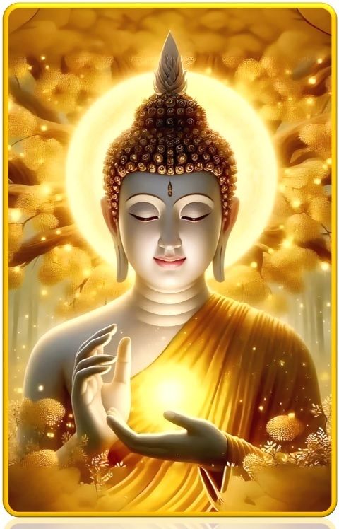 Lord Buddha Wall Paintings With Golden PVC Frame For Home Decor Digital Reprint 14 inch x 11 inch Painting-image-33