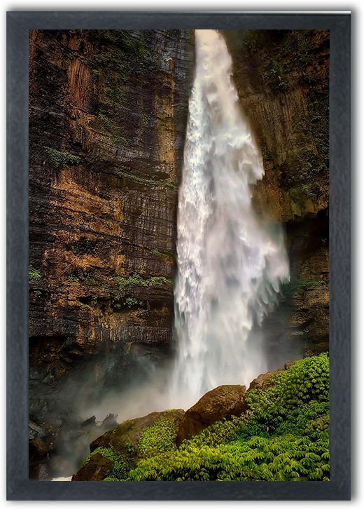Waterfall in the Forest Wall Mounted Photo Frame Painting | Nature Scenery frame Digital Reprint 10 inch x 14 inch Painting-image-39