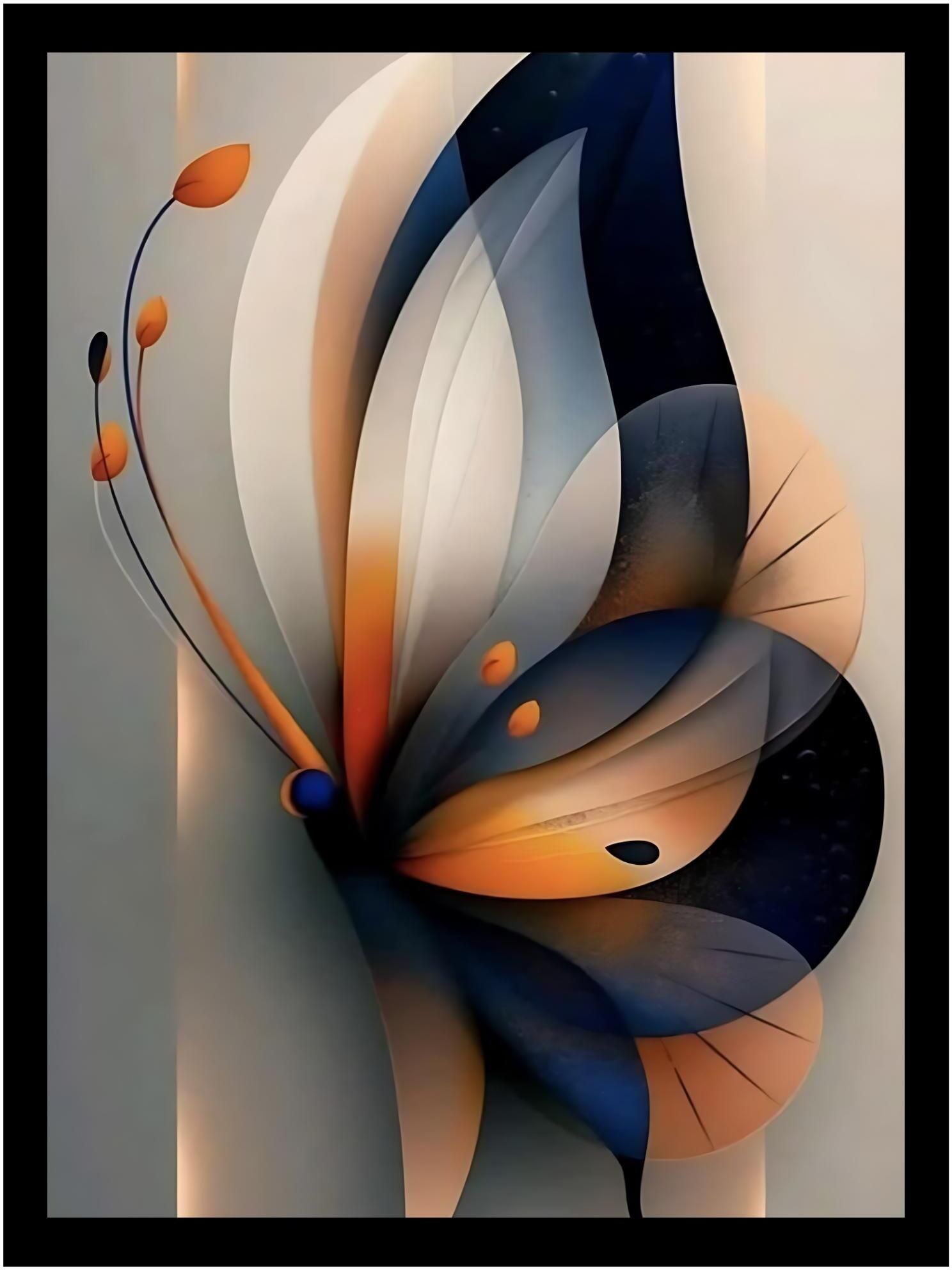 Modern Abstract Butterfly Wall Painting Watercolor 11.69 inch x 8.27 inch Painting-image-19