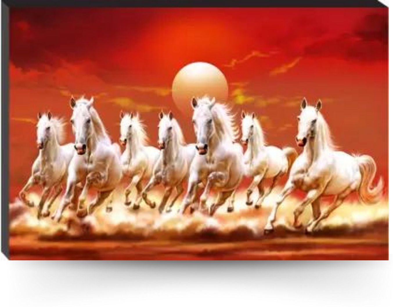 masstone Vastu Seven Running Horses Self Adhesive 6mm MDF Panel Painting Digital Reprint 12 inch x 18 inch Painting-picture-21
