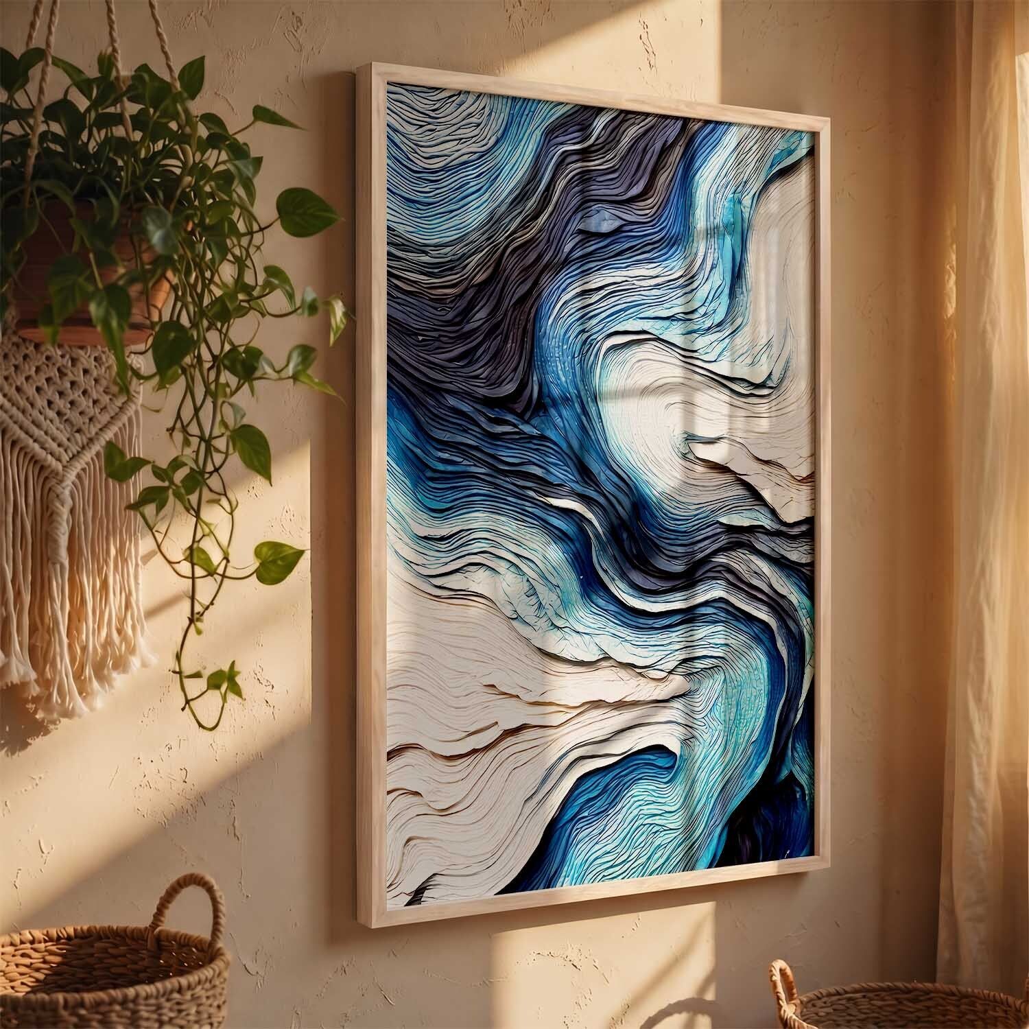 Abstract Wall Art Painting Home Decoration With Frame For Living Room 3D Painting 17 inch x 13 inch Painting-image-36