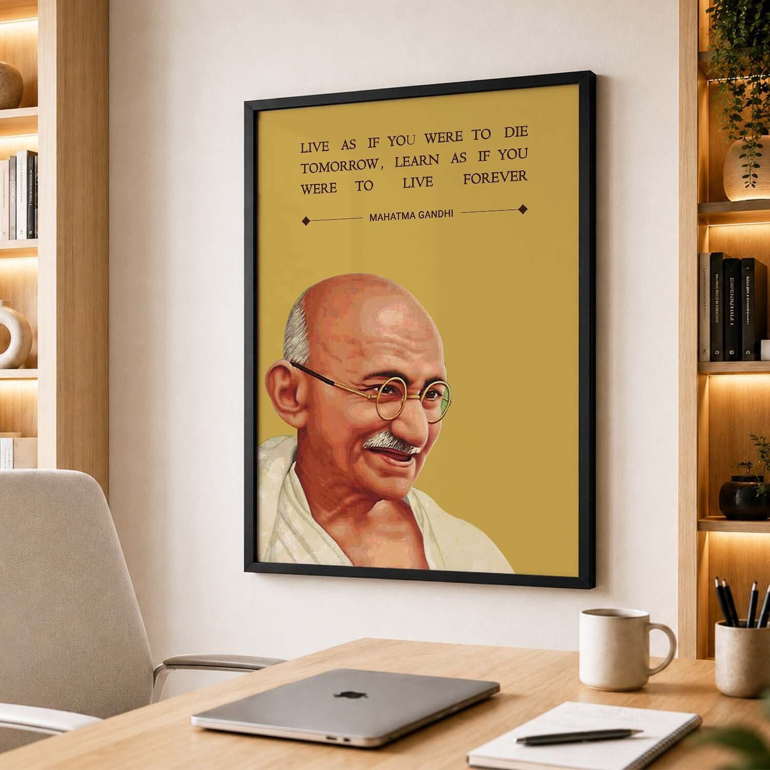 Gandhi Ji Quotes Wall Posters With Frame For Office Wall Acrylic 20 inch x 14 inch Painting-image-32