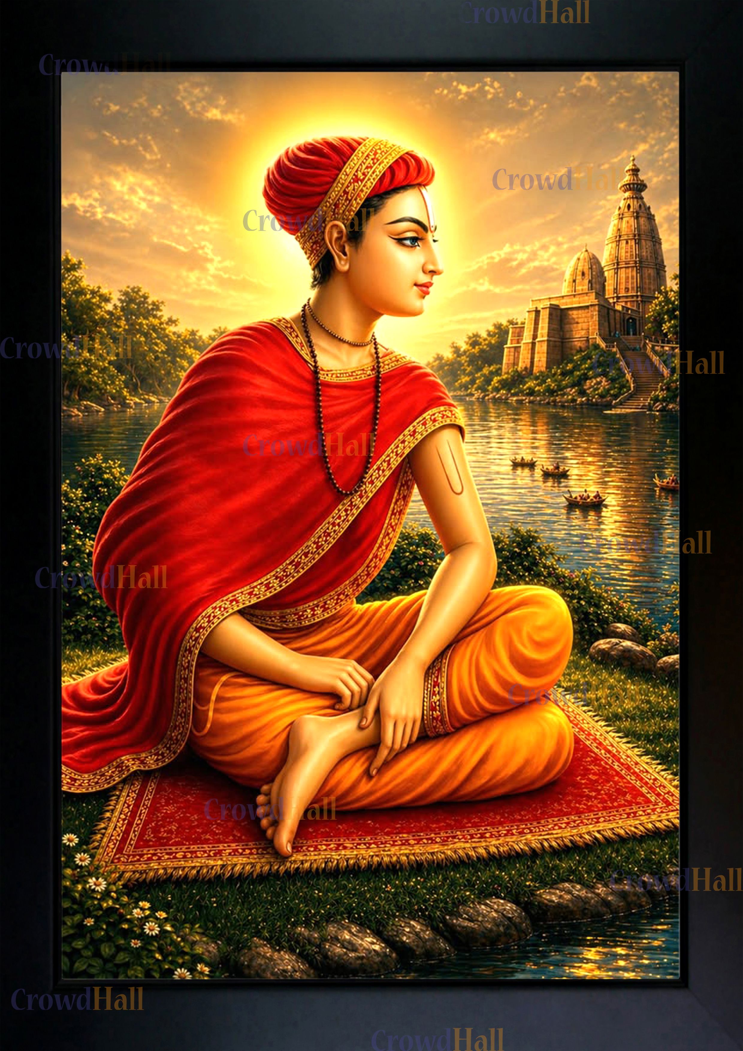 Shri Hit Harivansh Chandra Mahaprabhu Digital Reprint 13.5 inch x 10 inch Painting-image-10