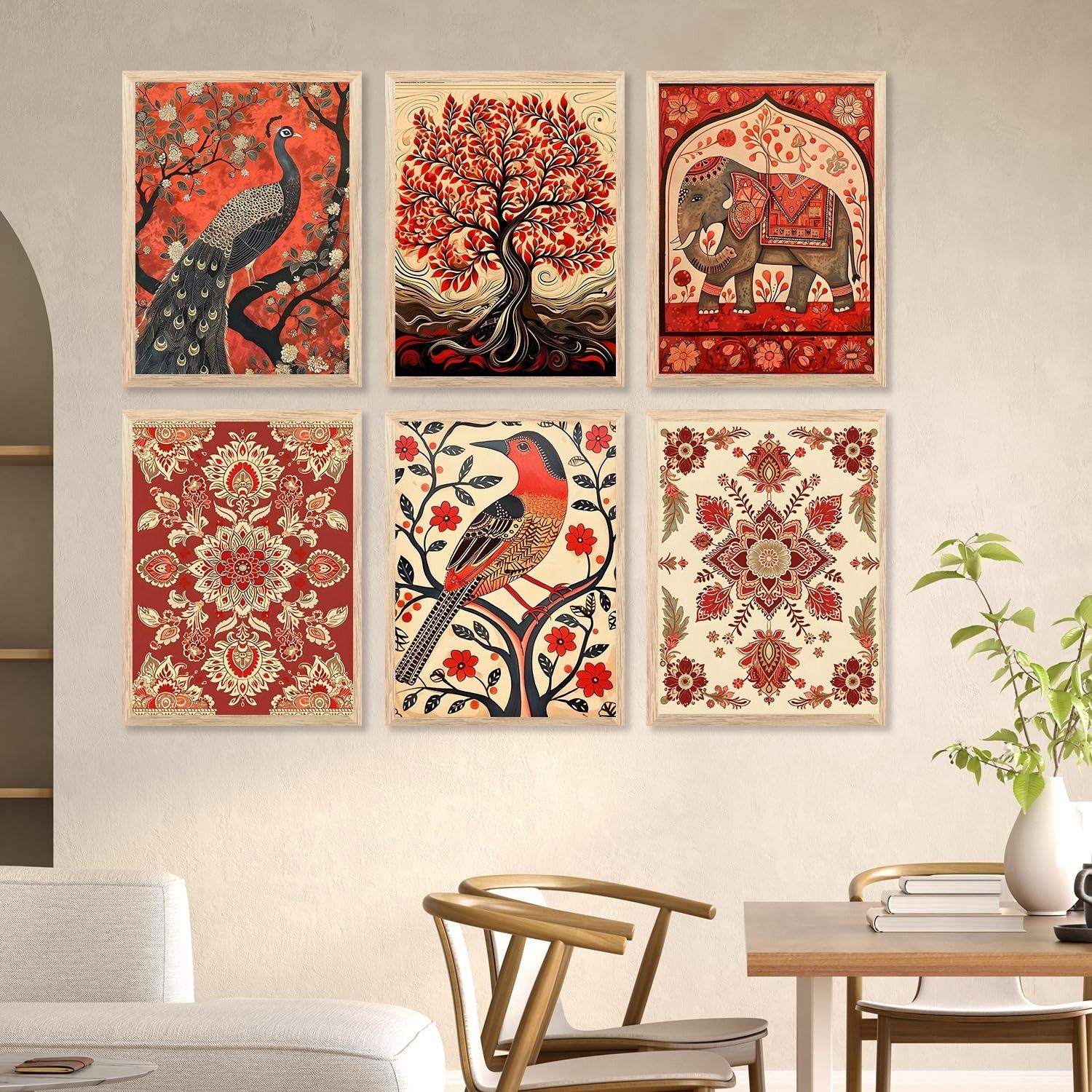 arakri Traditional Madhubani Art Paintings - Indian Classic Art frames for home Digital Reprint 13 inch x 10 inch Painting-picture-12