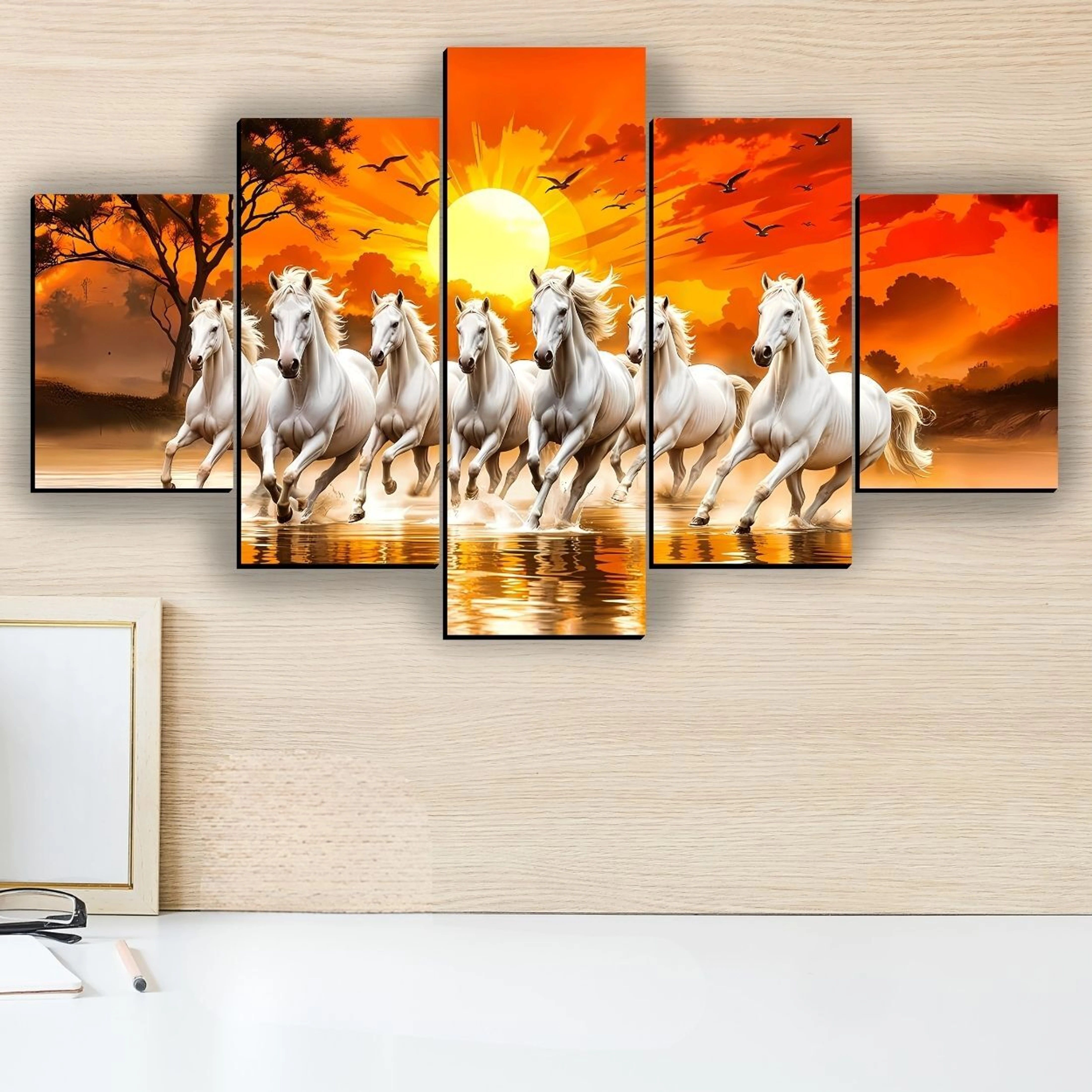 Vastu 7 Running Horses Wall Decor Gift Items-image-14