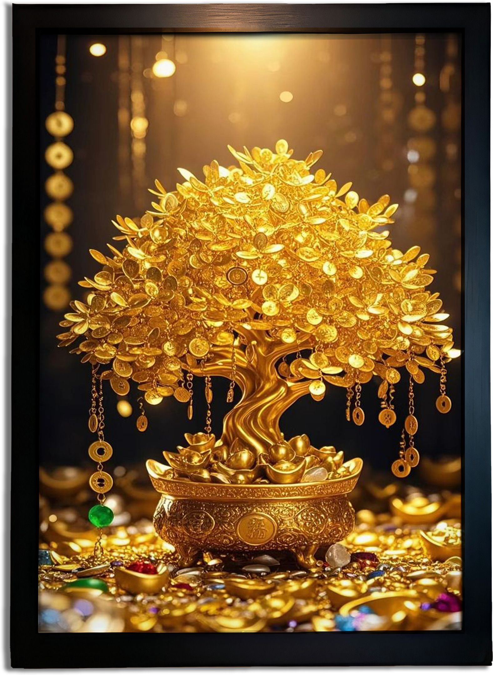 redbakers.in Ishan Moneytree Art Vastu Wall Decor Digital Reprint 14 inch x 10 inch Painting-picture-18